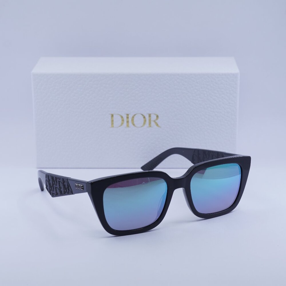 DIOR B27 S2I 45I6 Square Sunglasses 55mm - Grey/Blue Mirror